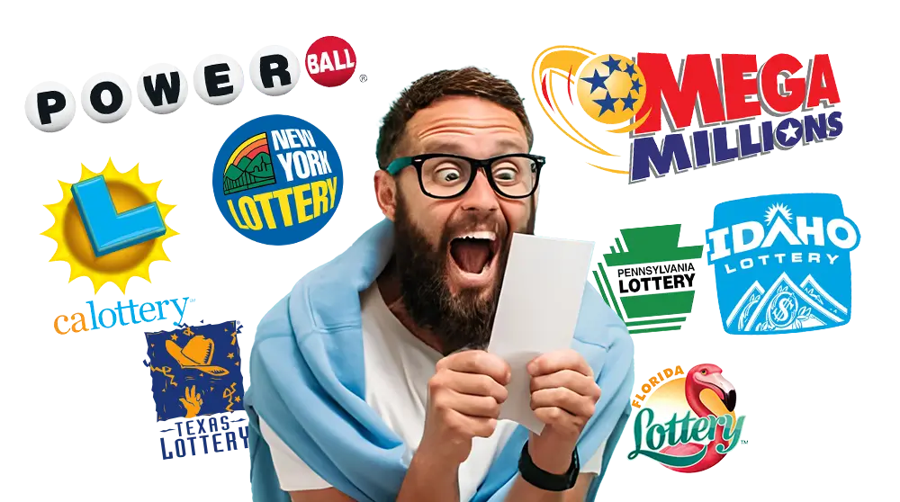 Happy man winning lottery